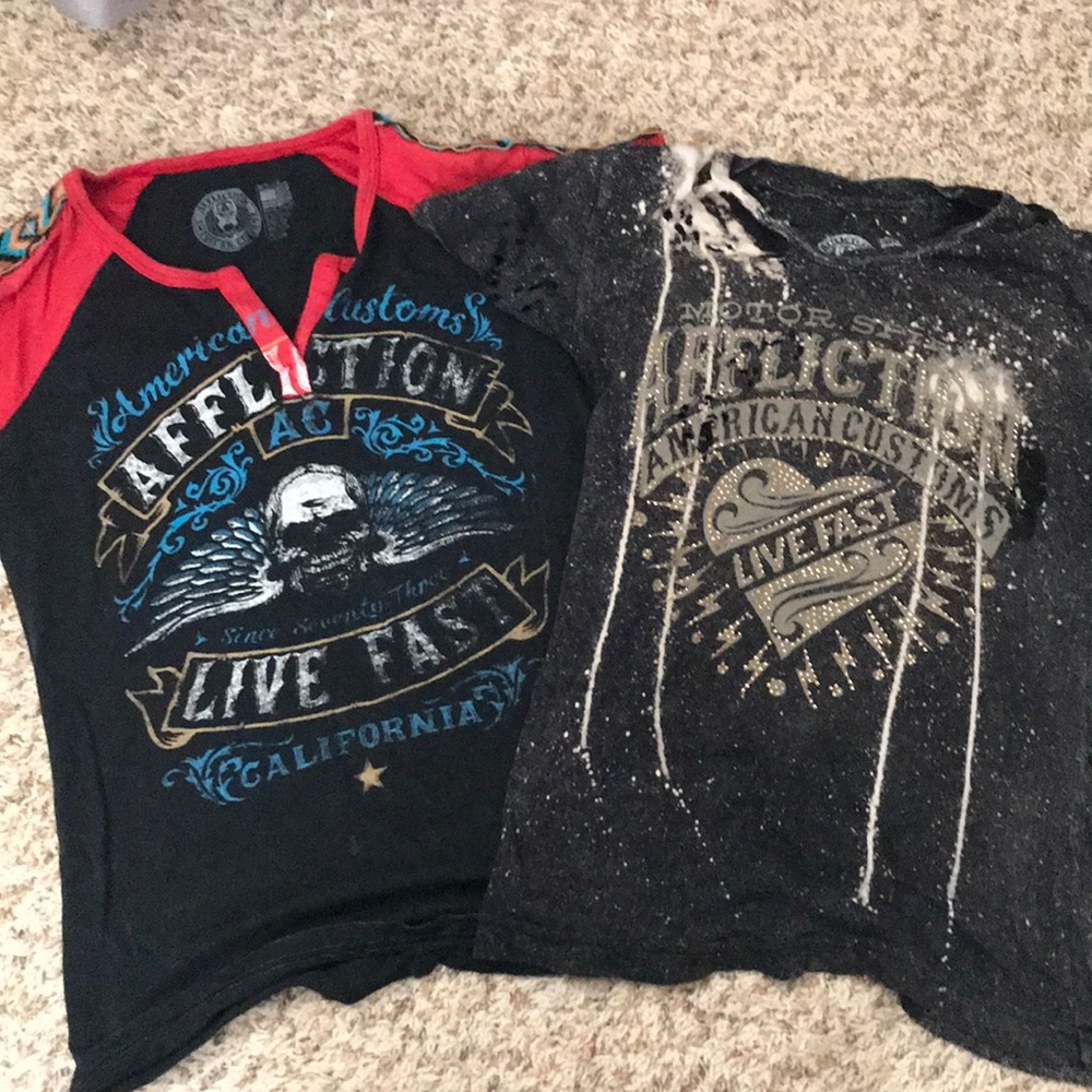 2 medium Affliction shirts